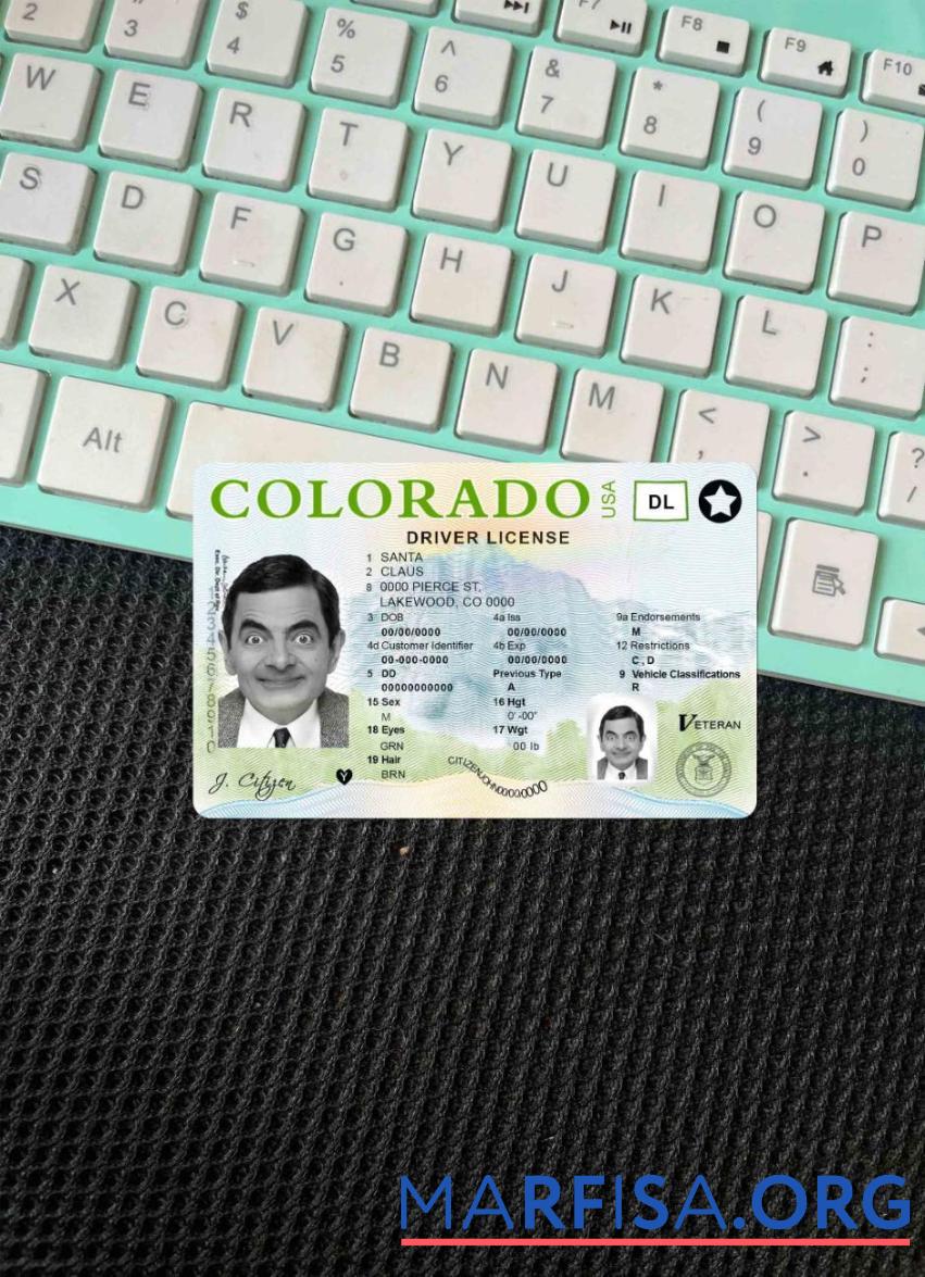 Printable USA Colorado DL photolook download for verification